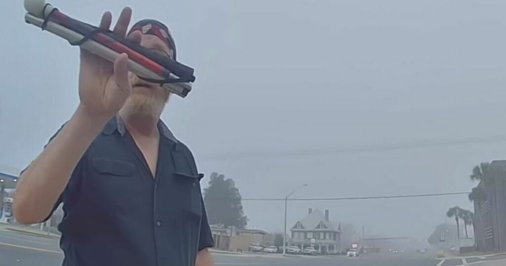 Blind man arrested after police confuse walking stick…