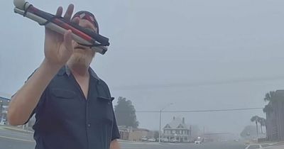 Blind man arrested after police confuse walking stick for GUN in 'troubling' footage