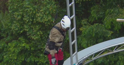 I'm A Celeb's Babatúndé Aléshé faces Horrifying Heights trial in torrential rain