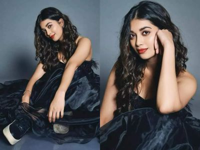 Digangana Suryavanshi slays in a black ruffle gown with sneakers