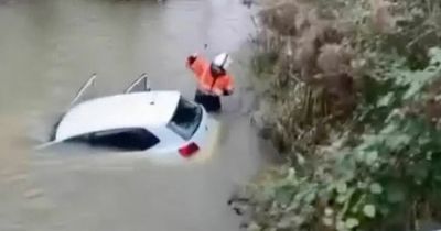 Woman's horror as she drives car into lake just weeks after passing her test