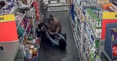 Woman throws FIVE bottles at mum's head during brawl in front of kids at One Stop store