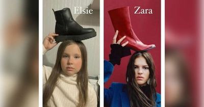 Mum who mocked Zara model pictures 'passes the crown' to her hilarious little girl as she poses with boots on her head