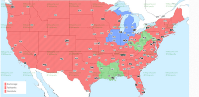 NFL Week 10 TV coverage maps