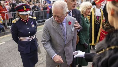 Man detained after eggs thrown at King Charles III