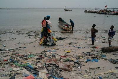 AP PHOTOS: 'Plastic Man' in Senegal on mission against trash