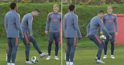 Cristiano Ronaldo pulls off incredible skill in Man Utd training ahead of Aston Villa