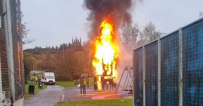 Scots playpark torched for second time as cops hunt blaze yobs