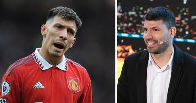 Man City legend Sergio Aguero lauds Manchester United's Lisandro Martinez in surprise message