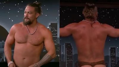 Jason Momoa Got His Cheeks Out On Jimmy Kimmel Suddenly I’m Launching A Talk Show