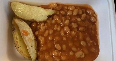 Mum's disgust as school serves just three potato wedges and beans for lunch