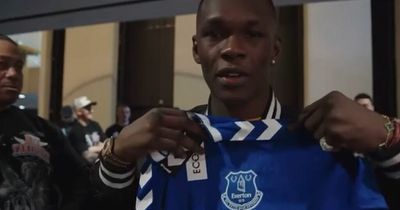 UFC champion Israel Adesanya delighted with Everton gift from Molly McCann