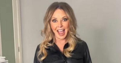 Carol Vorderman mistaken for Mariah Carey as she dons leather shirt for 'secret' filming