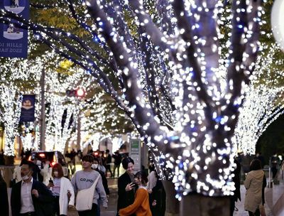 Festive path of light