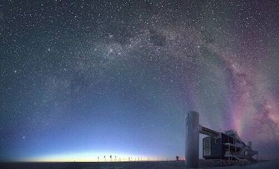 Antarctic ice catches neutrinos from a distant black hole