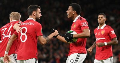 Manchester United fans decode Bruno Fernandes' message to Anthony Martial after Aston Villa win