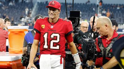 Brady Gifted Lederhosen During Press Conference in Germany