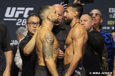UFC 281 ceremonial weigh-in faceoffs highlights and photo gallery
