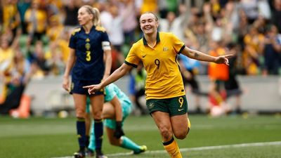 Matildas record historic 4-0 victory over world number two Sweden in Melbourne