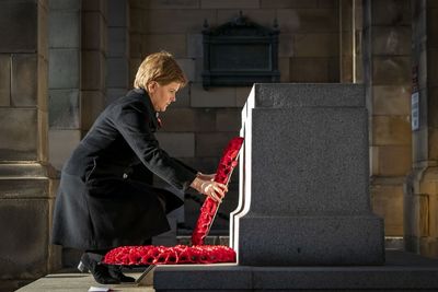 Nicola Sturgeon lays wreath at ‘particularly poignant’ Remembrance Sunday event