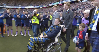 Edinburgh rugby legend Doddie Weir makes emotional Murrayfield return