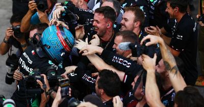 George Russell wins Brazilian GP with Lewis Hamilton second after Max Verstappen clash