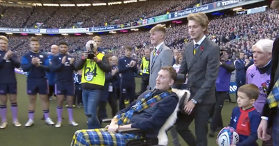 Scots rugby legend Doddie Weir makes emotional return to Murrayfield