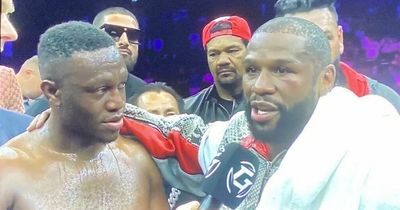 Deji leaves Floyd Mayweather with black eye despite being stopped in fight