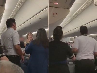 Three hospitalised after clash on plane with woman holding baby