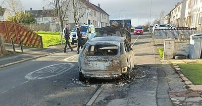 Car torched in Lanarkshire street as cops probe deliberate fire