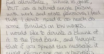 The heartwarming letter left at a food bank which has prompted more people to donate