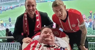 Derry superfan's dream comes true after community rally to get him to FAI Cup final