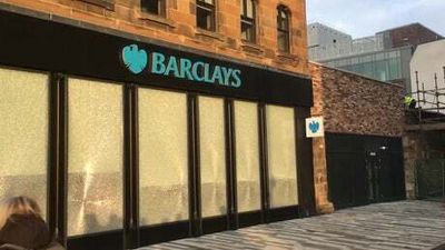 Extinction Rebellion protesters smash bank windows in Glasgow