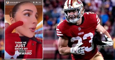 NFL star Christian McCaffrey accidentally injured model wife Olivia Culpo in pre-game hug