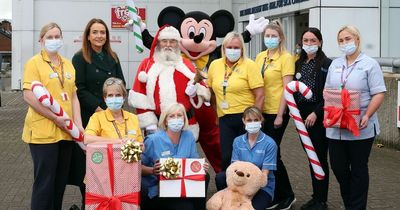 Santa makes early Christmas visit to children at Royal Victoria Hospital in Belfast