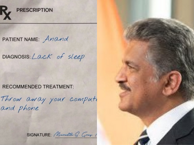 Anand Mahindra gives hilarious reply to viral medical prescription on "lack of sleep"