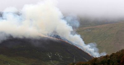 Huge fire burns on mountain in scene like something 'from Lord of the Rings'