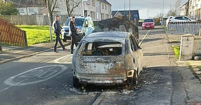 Car torched on Lanarkshire street as emergency services rush to scene with probe launched