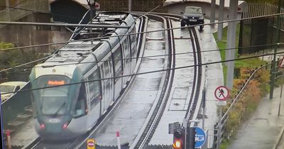 Delays on trams as car gets stuck on tracks at Lenton Bridge