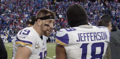 Mic’d-up footage showed the Vikings’ stunned reaction to Justin Jefferson’s legendary catch