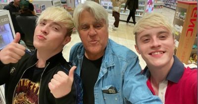 Jedward met former US chat show king Jay Leno hours before he was hospitalised for facial burns