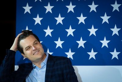 Matt Gaetz blames bad weather as he drops out of Trump’s expected 2024 event – despite 80% of flights still on