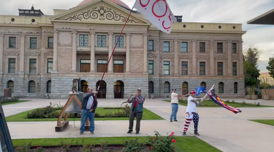 Less than 20 Kari Lake supporters turn out for statehouse protest against her Arizona governor election loss