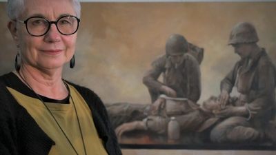 Launceston artist Leoni Duff finally has her war painting hanging in the Pentagon