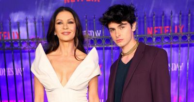 Catherine Zeta-Jones wows on red carpet with son Dylan for Addams Family premiere