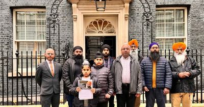 Protest outside 10 Downing Street calling for PM to get Dumbarton man detained in India released