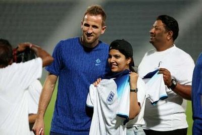 Qatar World Cup: England meet migrant workers in show of defiance to Fifa