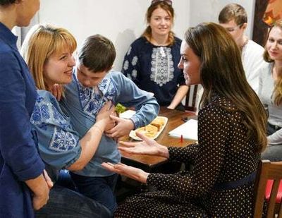 Princess of Wales comforts Ukrainian mother as she meets displaced families