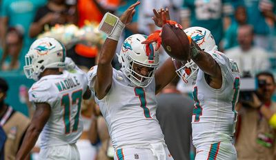 Cameras caught Tua Tagovailoa and Mike McDaniel sharing a hilarious moment that led to a touchdown for the Dolphins