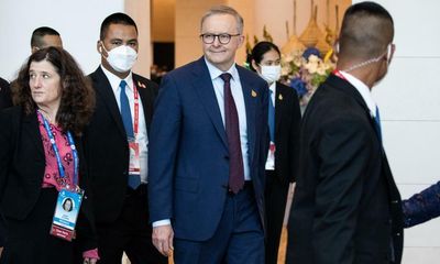 Albanese denies rift with Macron over Aukus submarines as leaders convene at Apec